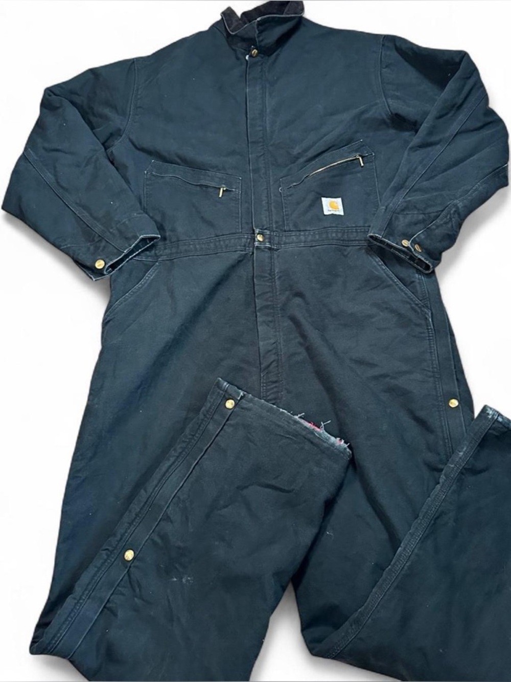 Carhartt Men’s Vintage X01 Duck Quilt-Lined Insulated Black Coveralls Size 50T
